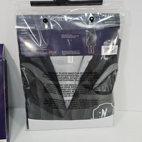 Wednesday Addams Adult Size S (2-4)  Halloween Costume (Dress & Blazer) & Wig - Picture 3 of 8